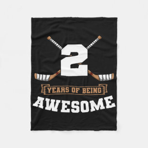 Ice Hockey 2nd Birthday Sports Theme Party Goal Te Fleece Blanket