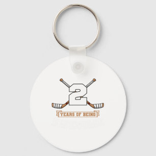 Ice Hockey 2nd Birthday Sports Theme Party Goal Te Keychain