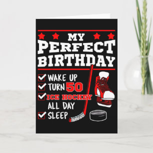 Ice Hockey 50th Perfect Birthday Party Player Spor Card