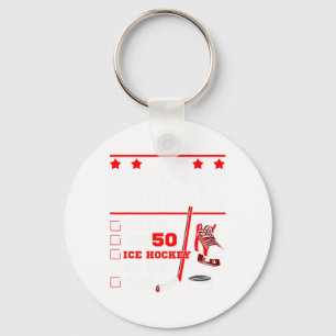 Ice Hockey 50th Perfect Birthday Party Player Spor Keychain