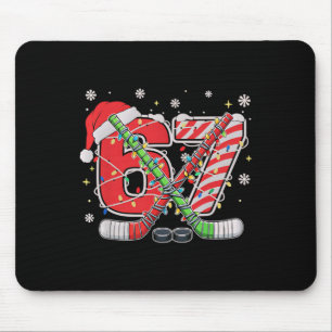 Ice Hockey 67 Christmas Funny Six Seven Meme Mouse Pad