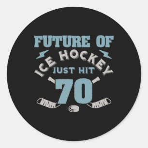 Ice Hockey 70th Birthday Future Player Puck Sports Classic Round Sticker