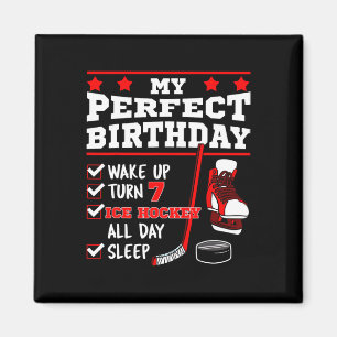 Ice Hockey 7th Perfect Birthday Party Player Sport Magnet