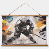 Ice Hockey Action Sport Painting Abstract Art Deco