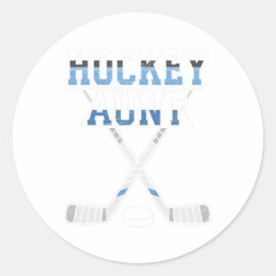 Ice Hockey Aunt Proud Auntie Of Player Goalie Spor Classic Round Sticker