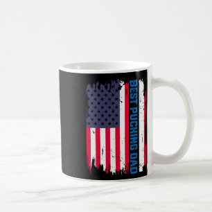 Ice Hockey Best Pucking Dad Usa American Flag Fath Coffee Mug