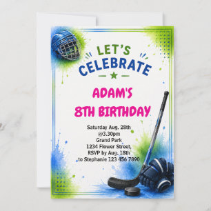 Ice Hockey Birthday Invitation Template
