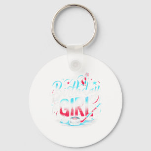 Ice Hockey Birthday Outfit For Girls Happy Birthda Keychain