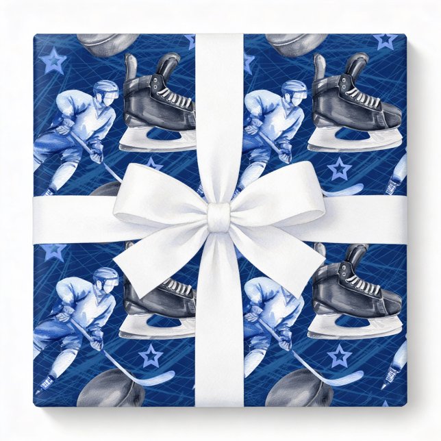 Ice Hockey Birthday Party Wrapping Paper (Creator Uploaded)