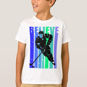 Ice Hockey Boys Retro Vintage Ice Hockey Player Co T-Shirt
