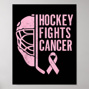 Ice Hockey Breast Cancer Awareness Player Pink Spo Poster