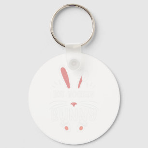 Ice Hockey Bunny Funny Matching Easter Bunny Egg H Keychain