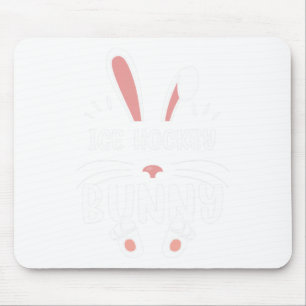 Ice Hockey Bunny Funny Matching Easter Bunny Egg H Mouse Pad