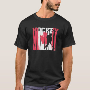 Ice Hockey Canadian Player Canada Flag Hockey T-Shirt