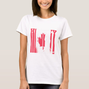 Ice Hockey Canadian Player Canada Flag Hockey  T-Shirt