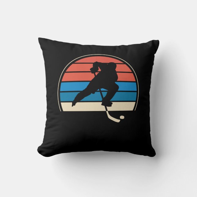 Ice Hockey Centre Defence Player Throw Pillow (Front)