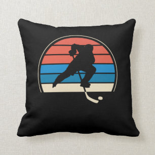 Ice Hockey Centre Defence Player Throw Pillow