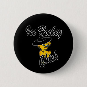 Ice Hockey Chick #4 2 Inch Round Button