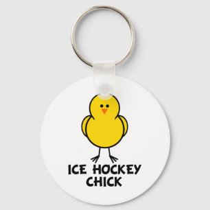 Ice Hockey Chick Keychain