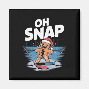 Ice Hockey Christmas Gingerbread Magnet