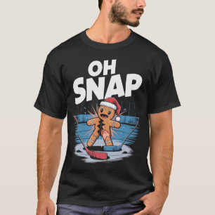 Ice Hockey Christmas Gingerbread T-Shirt