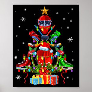 Ice Hockey Christmas Ornament Tree Fun Xmas Gift B Poster