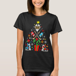 Ice Hockey Christmas Ornament Tree Funny Xmas Boys T-Shirt