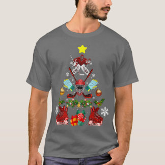 Ice Hockey Christmas Tree Ornaments Funny Xmas Gif T-Shirt
