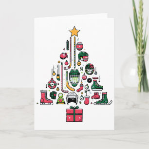 Ice Hockey Christmas Tree Xmas Sports Boys Kids Yo Card