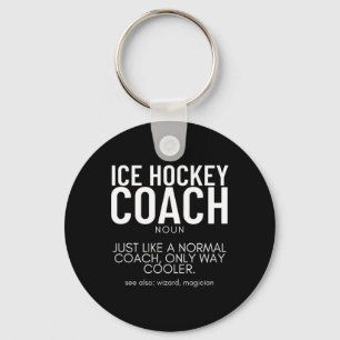 Ice Hockey Coach Definition Proud Funny Ice Hockey Keychain