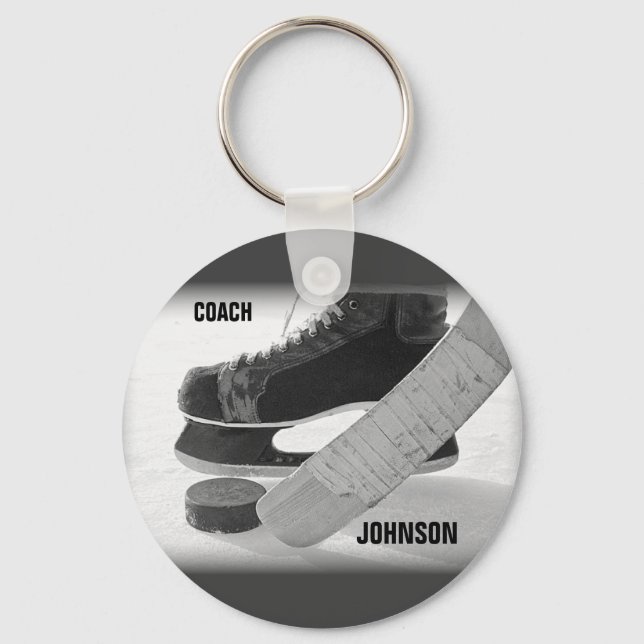 Ice Hockey Coach Thank You Keychain (Front)