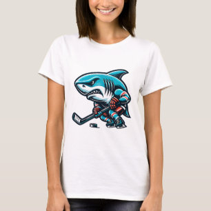 Ice Hockey Cool Shark Fierce Power Play T-Shirt
