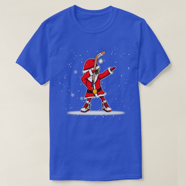 Ice Hockey Dabbing Santa Claus Hockey Player Chris T-Shirt (Design Front)