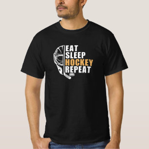 Ice Hockey Dad Funny Eat Sleep Hockey Repeat T-Shirt