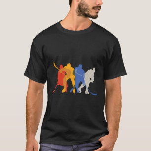 Ice Hockey Design Featuring Hockey Players' Silhou T-Shirt