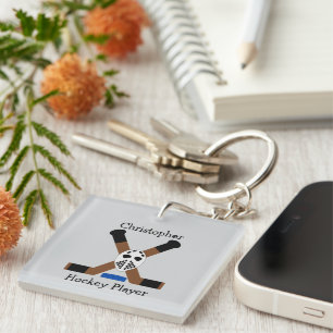 Ice Hockey Design Personalised Keychain