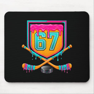 Ice Hockey Drip Number 67 Ice Hockey Player Mouse Pad