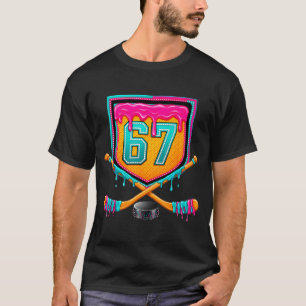 Ice Hockey Drip Number 67 Ice Hockey Player  T-Shirt