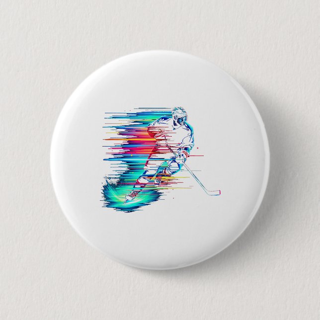 Ice Hockey Dynamic  2 Inch Round Button (Front)