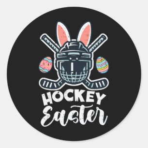Ice Hockey Easter Helmet Puck Sports Men Boys Kids Classic Round Sticker
