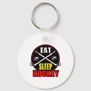 Ice Hockey Eat Sleep Hockey Keychain