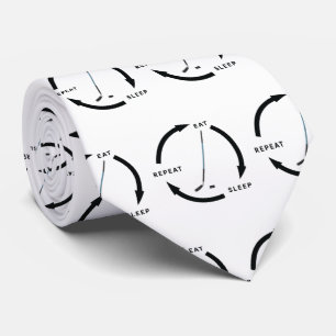 Ice Hockey Eat Sleep Repeat Sports Fan Saying Tie