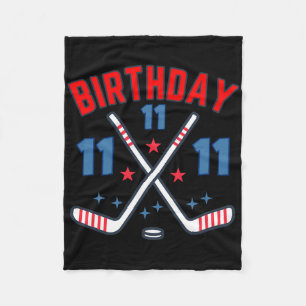 Ice Hockey Eleven Birthday Boy 11th Party Boys Age Fleece Blanket