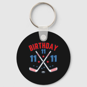 Ice Hockey Eleven Birthday Boy 11th Party Boys Age Keychain