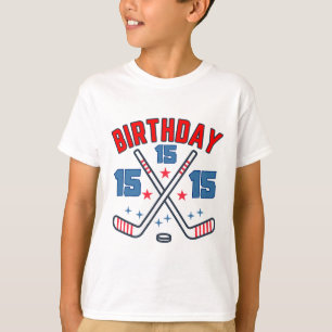 Ice Hockey Fifth-teen Birthday Boy 15th Party Boys T-Shirt