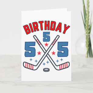 Ice Hockey Five Birthday Boy 5th Party Boys Age 5 Card