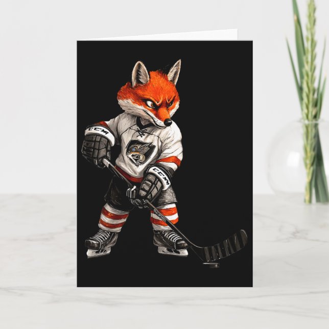Ice Hockey Fox  Card (Front)