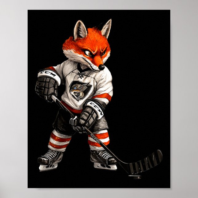 Ice Hockey Fox  Poster (Front)