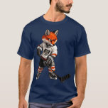 Ice Hockey Fox T-Shirt<br><div class="desc">With a perfect pass,  the fox creates the next big scoring chance in the ice hockey game.</div>