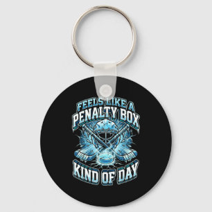 Ice Hockey Funny Feels Like A Penalty Box Kind Of  Keychain